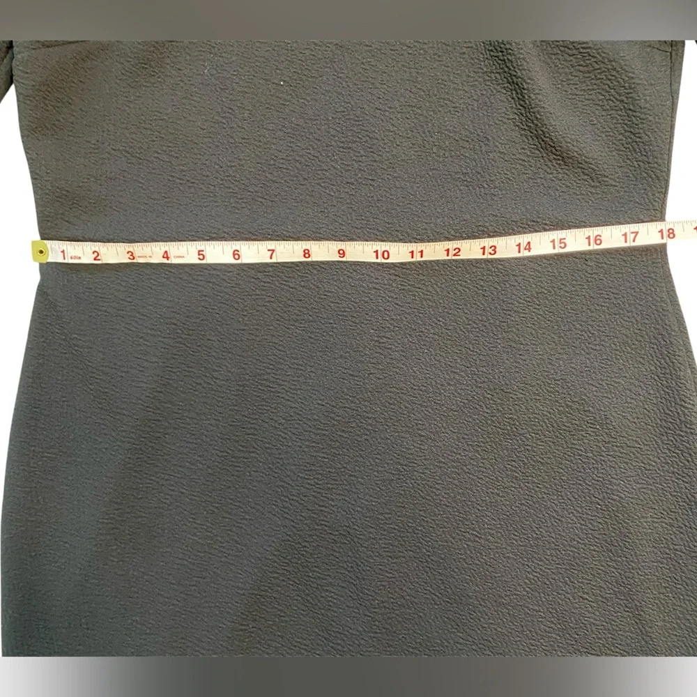 Eloquii Black Long Puff Sleeve Knee Length Dress - Picture 4 of 15